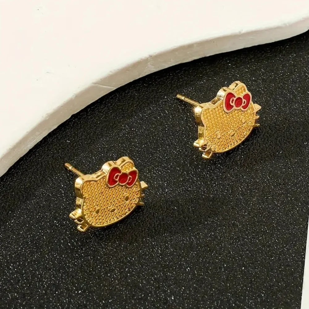 18k Gold Plated Sanrio Hello Kitty Stud Earrings